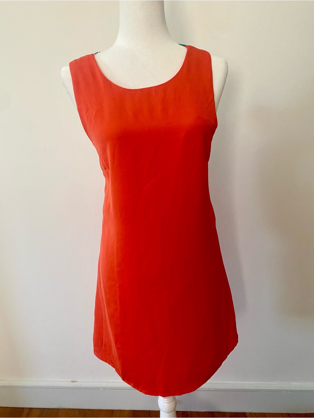 NWOT Lulus Orange Open Back Scarf Bow Shift Mini Dress Size Medium - Picture 3 of 10